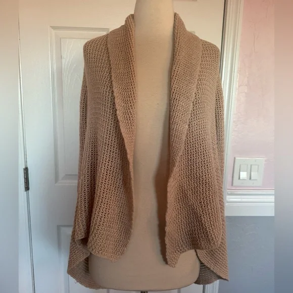 Women CAbi Teachers Pet Lightweight Linen Open Front Draped Knit Cardigan Size L - Picture 4 of 16